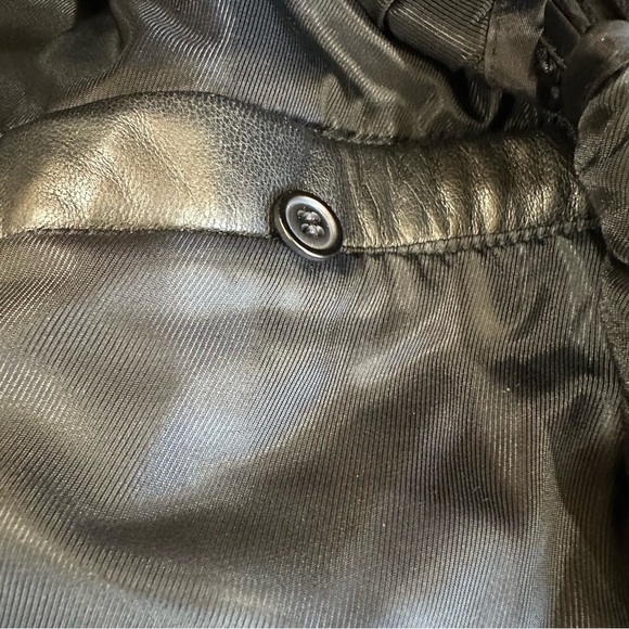 Leather Bomber Jacket Kenneth Cole Reaction Removal Liner Black 90's Y2K Size XL - Picture 5 of 9